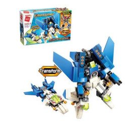 Конструктор Qman - Трансформер. Робот + машинка (153 детали)